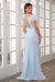 Prom Dresses Feather Long Beaded Prom Gown Light Blue