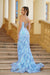 Prom Dresses Glitter Long Prom Dress Iridescent Light Blue