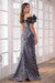 Prom Dresses Ruffled Slit Skirt Long Polka Prom Dress Black