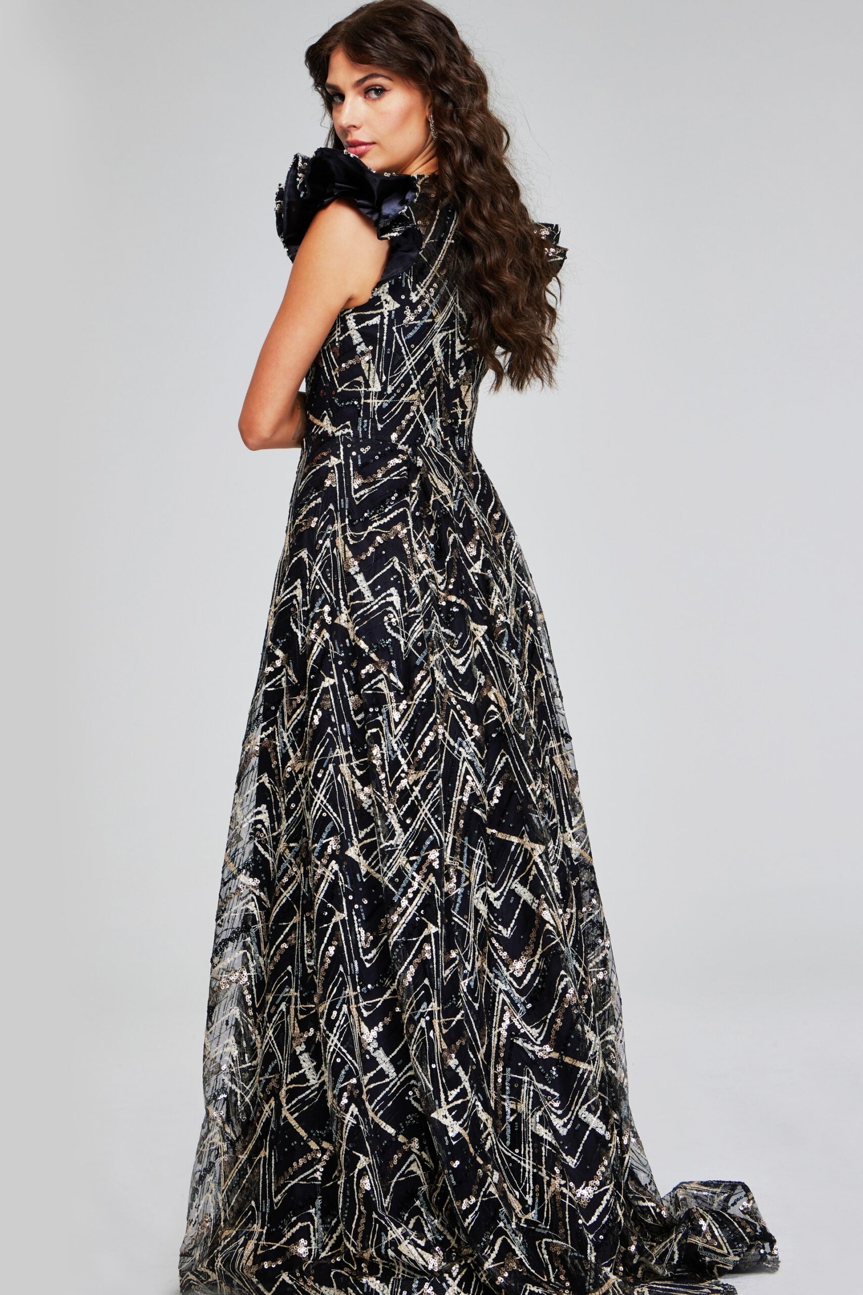 Formal Dresses Long Beaded Sequin A Line Formal Evening Dress Black/Gold