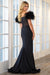 Prom Dresses Prom Feather Long Fitted Slit Dress Black