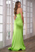 Prom Dresses Side High Slit Long Prom Dress Acid Green