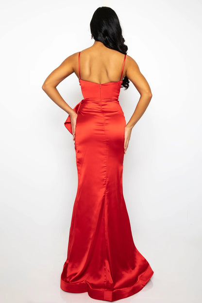 Prom Dresses Side High Slit Long Prom Dress Red