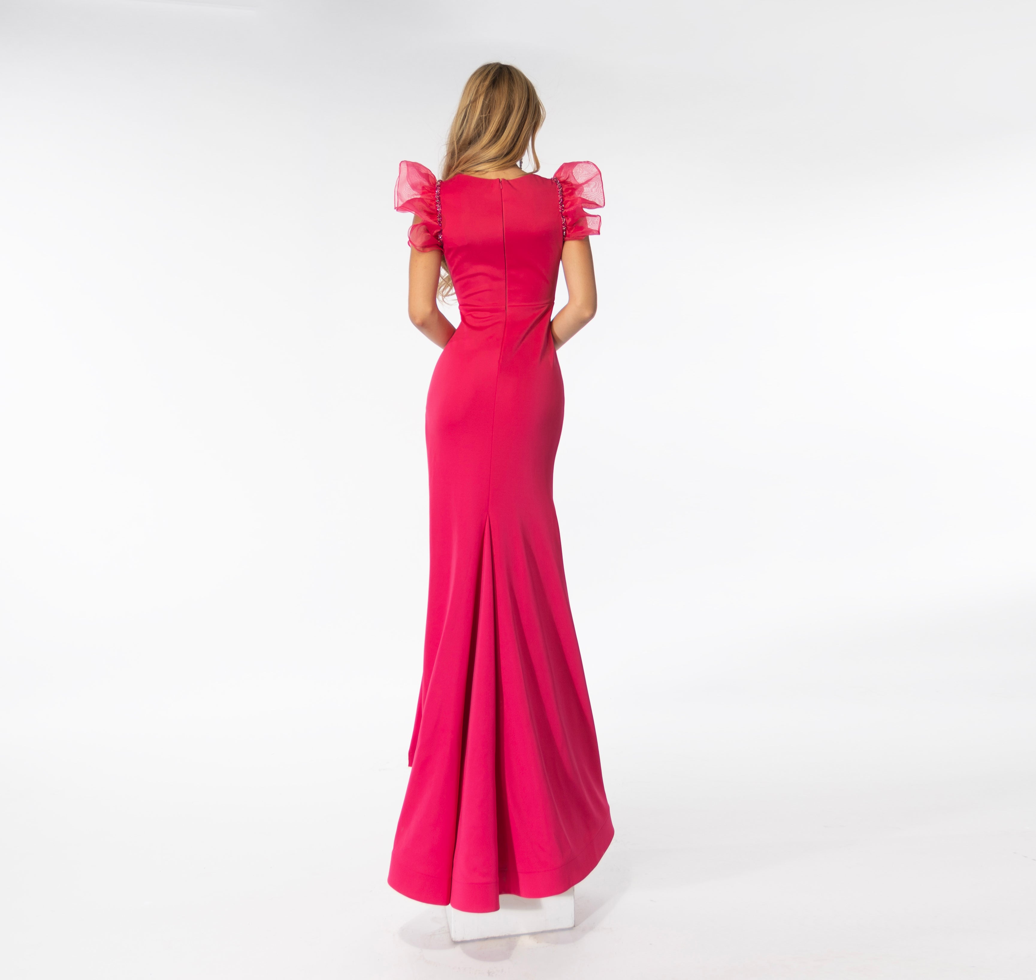 Prom Dresses Long Formal Prom High Slit Dress Hot Pink