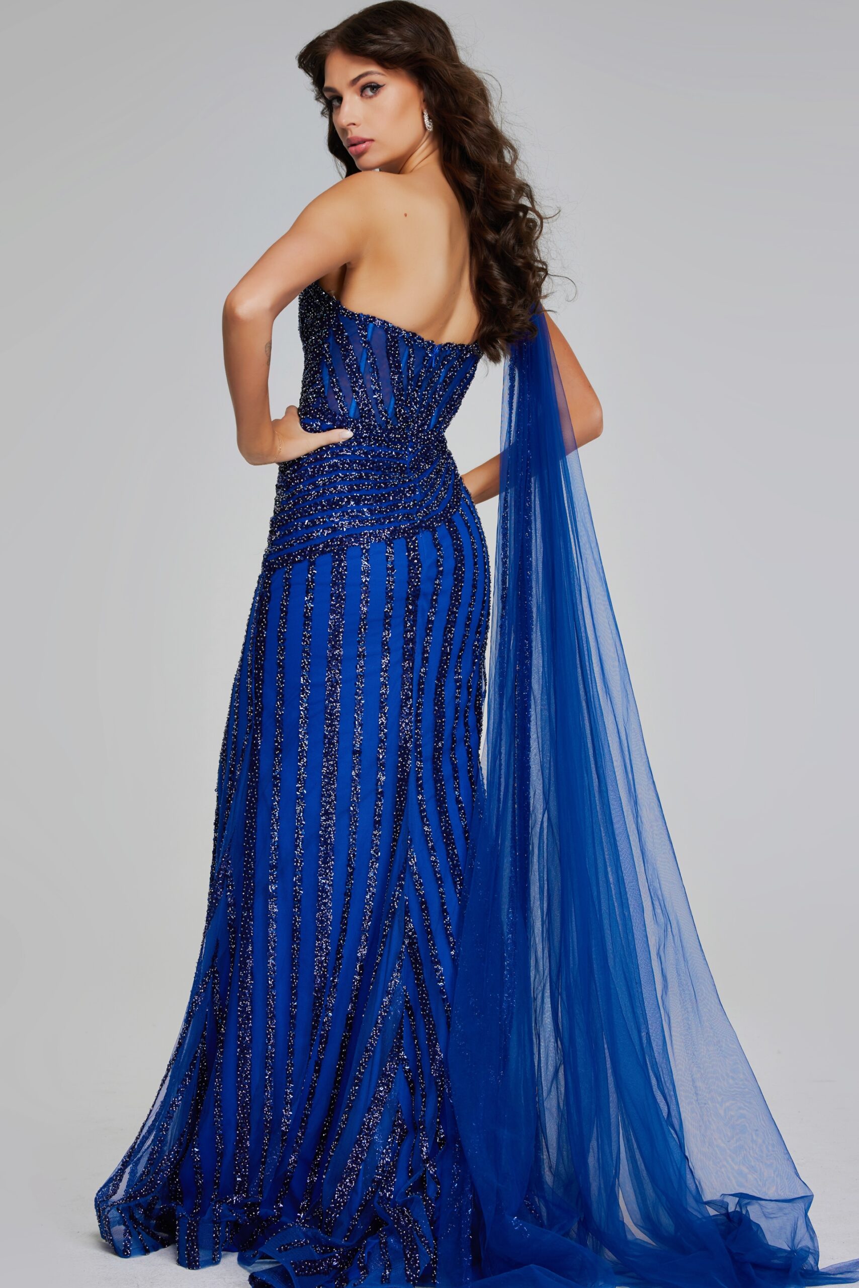 Formal Dresses Prom Long Formal Beaded Evening Dress Navy