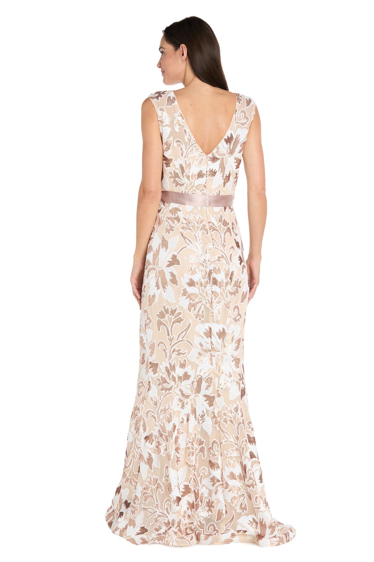 Formal Dresses Long Floral Formal Evening Dress R&M Richards 3965 Nude/Multi