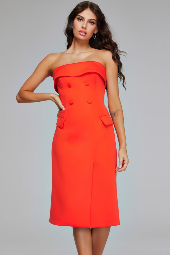 Formal Dresses Tea Length Formal Dress Orange