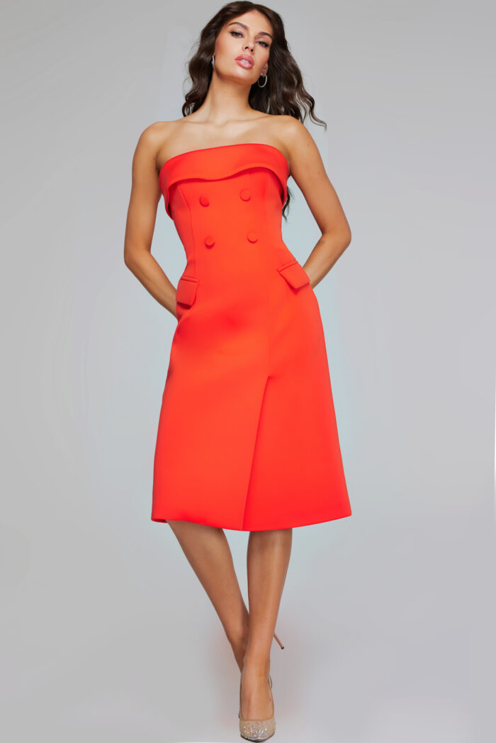 Formal Dresses Tea Length Formal Dress Orange