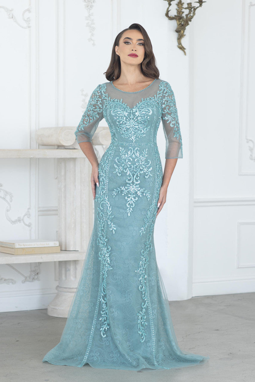Mother of the Bride Dresses Long Formal Beaded Mother of the Bride Dress Lenovia 8369 Sage