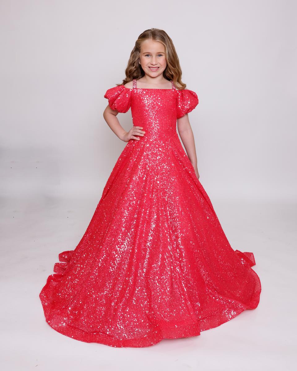 Square Floor-Length Sequin Special Occasion Ball Gown Ava Presley 39884
