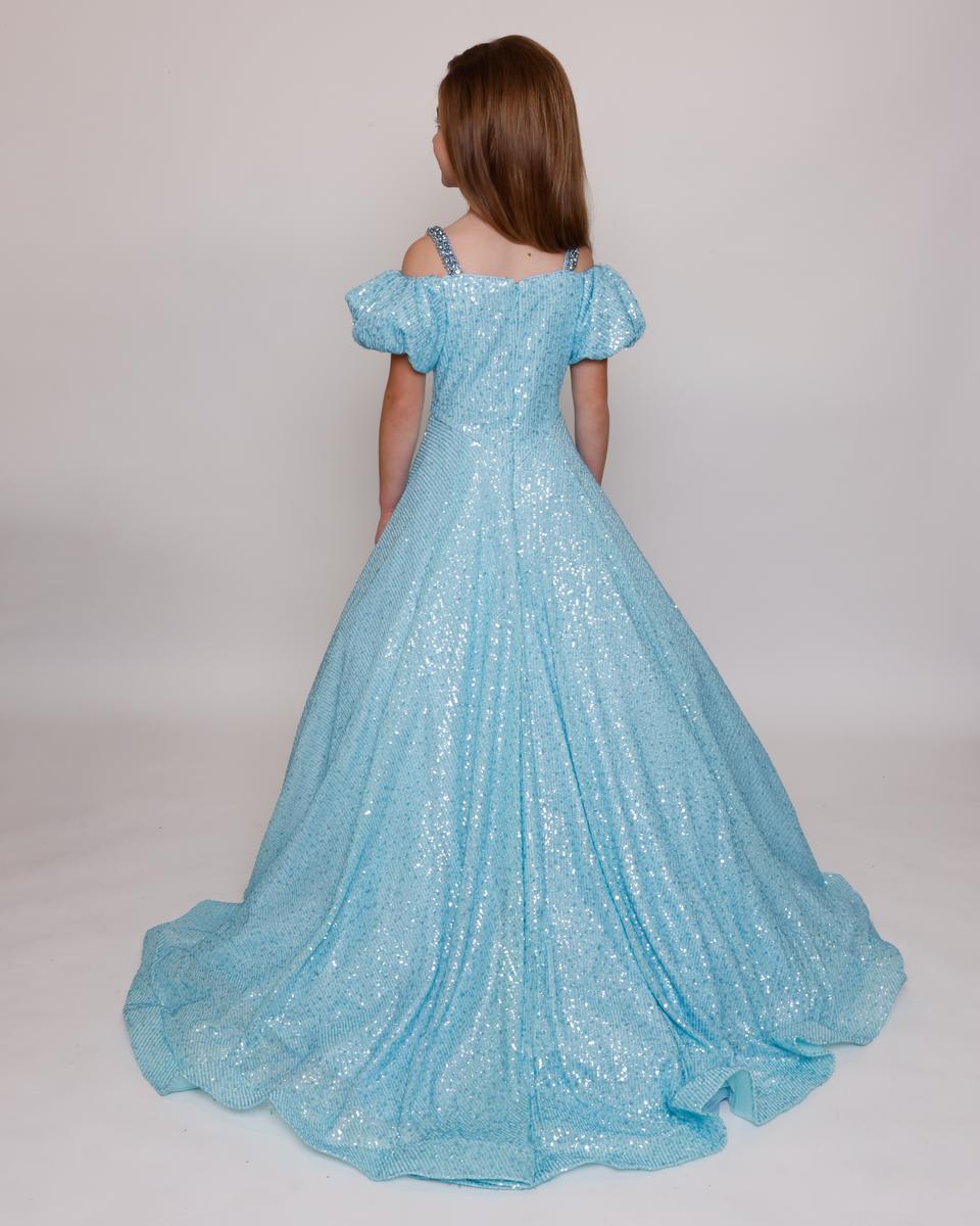 Square Floor-Length Sequin Special Occasion Ball Gown Ava Presley 39884