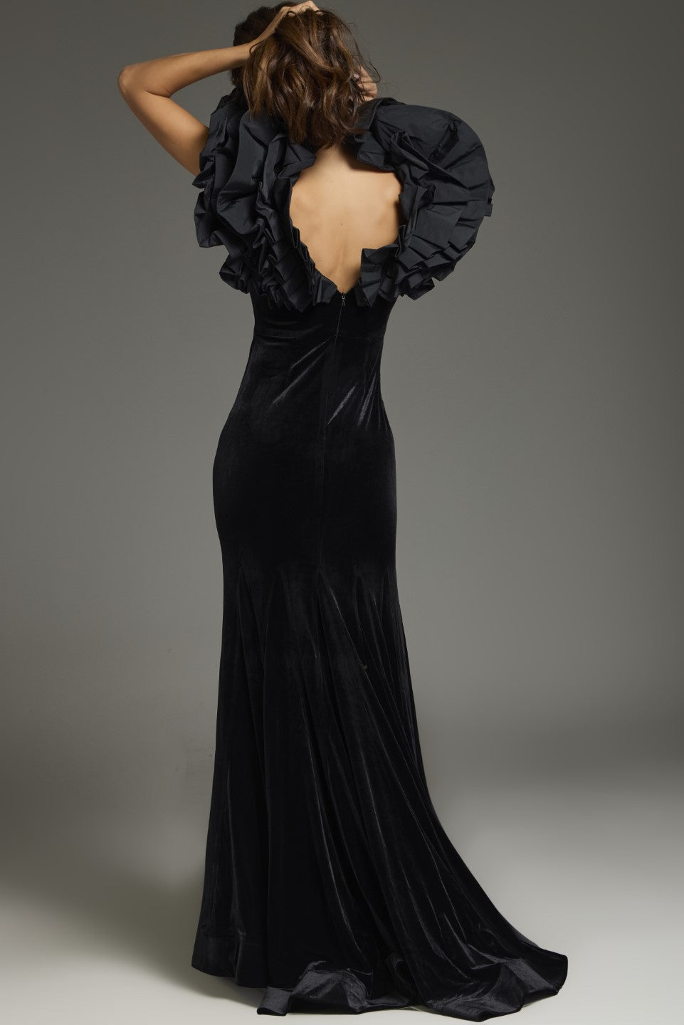 Formal Dresses Fitted Long Velvet Formal Evening Dress Black