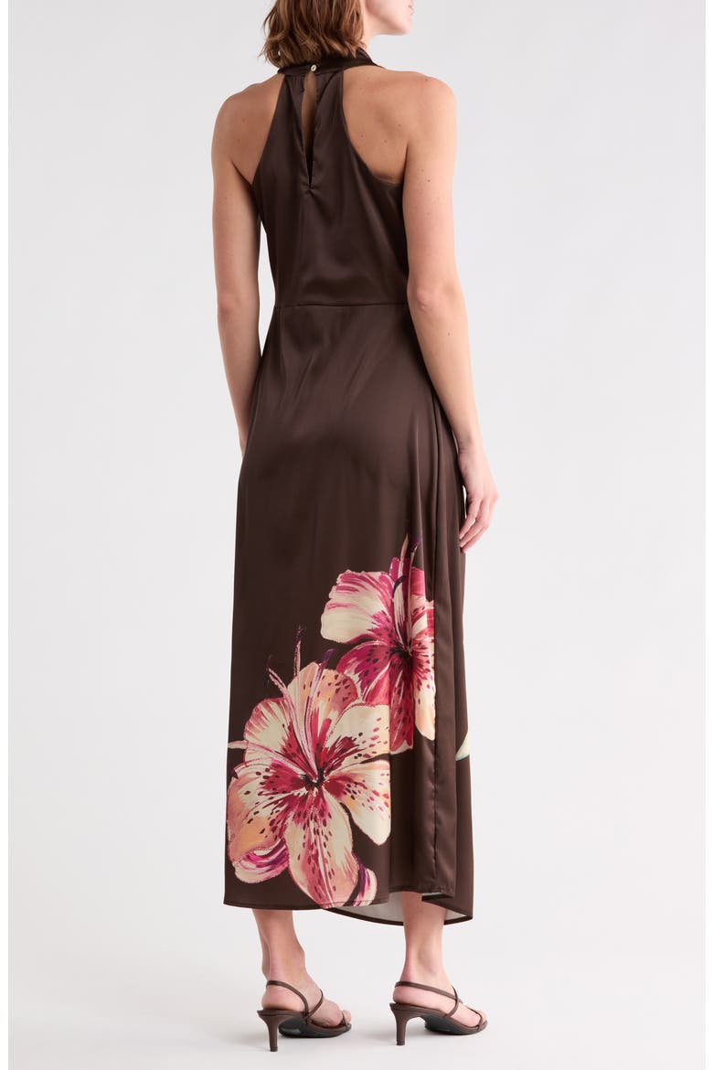 Asymmetric Halter Maxi Dress Badgley Mischka BW50483