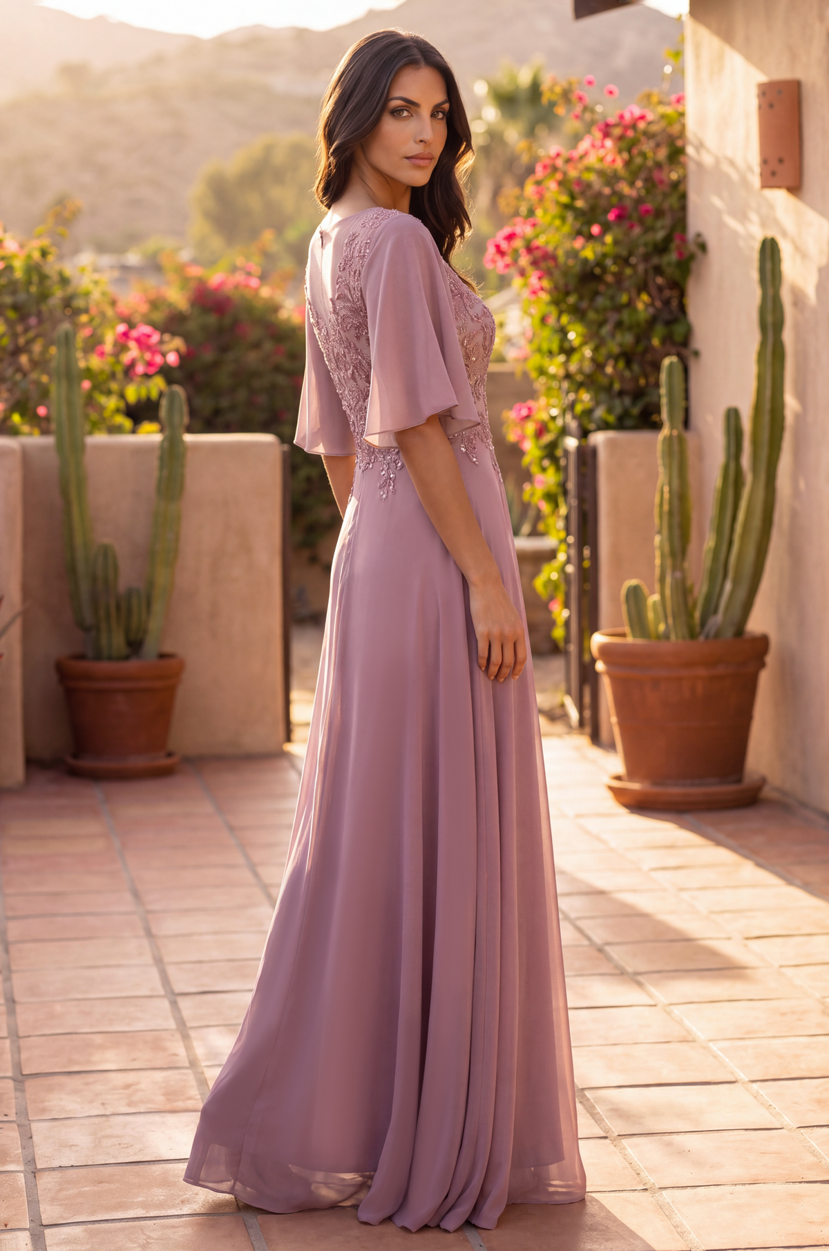 Short Sleeve Mother of the Bride Dress