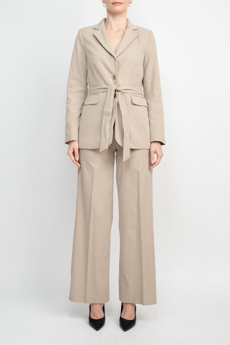 Pant Suit Long Button Jacket Formal Pansuit SAND
