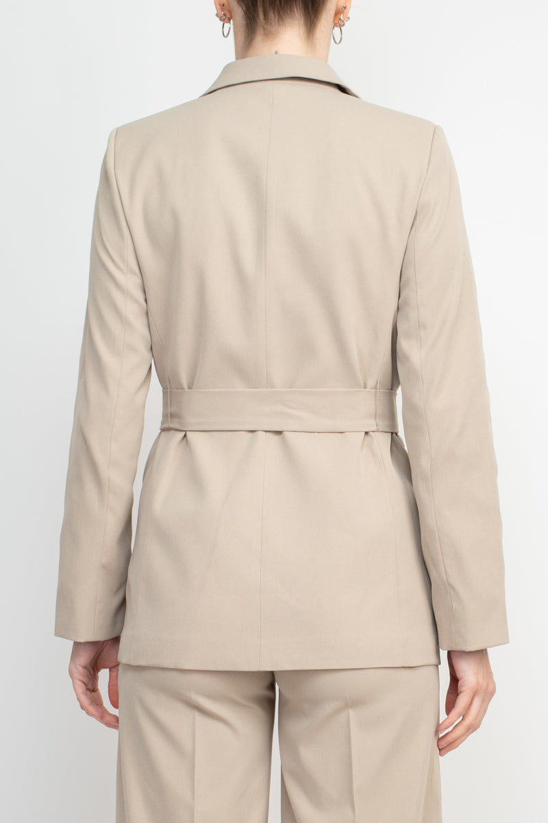 Pant Suit Long Button Jacket Formal Pansuit SAND