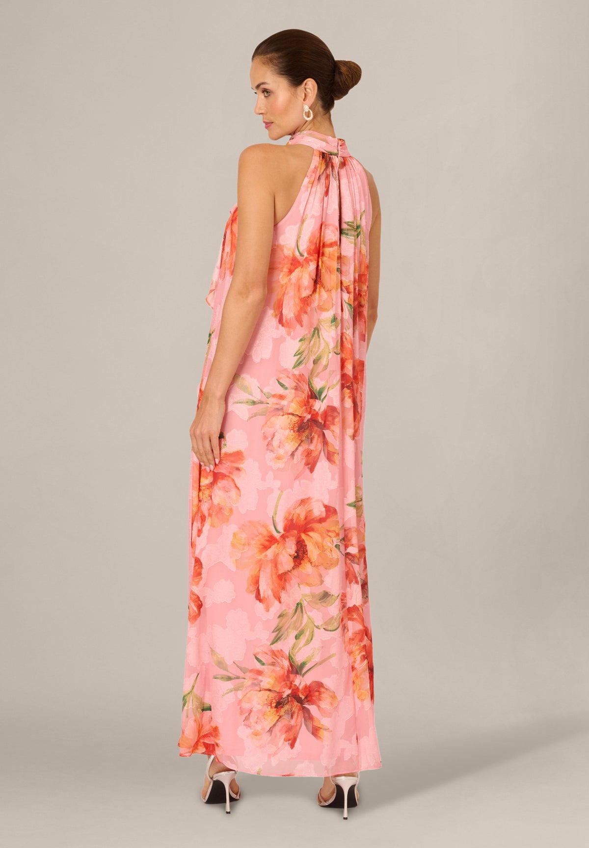 Floral Chiffon Trapeze Halter Gown Adrianna Papell AP1E212942