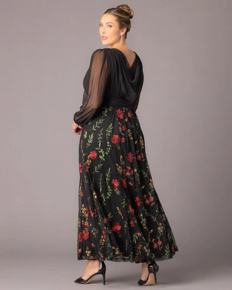 Plus Size Dresses Long Sleeves Floral Long Formal Plus Size Dress Briar Rose