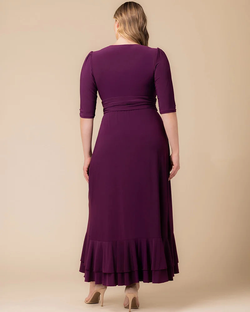 Plus Size Dresses Short Ruffle Cocktail Evening Plus Size Dress Plum Passion