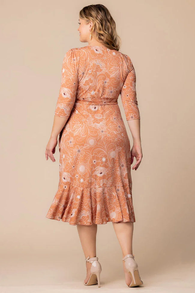 Plus Size Dresses Plus Size Print Short Cocktail Dress Apricot Floral Print