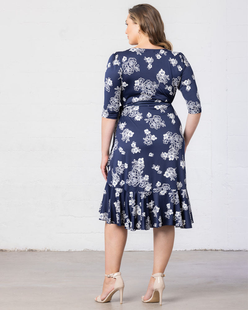 Plus Size Dresses Plus Size Formal Floral Print Midi Cocktail Formal Dress Kiyonna 12132217 Heavenly Blooms