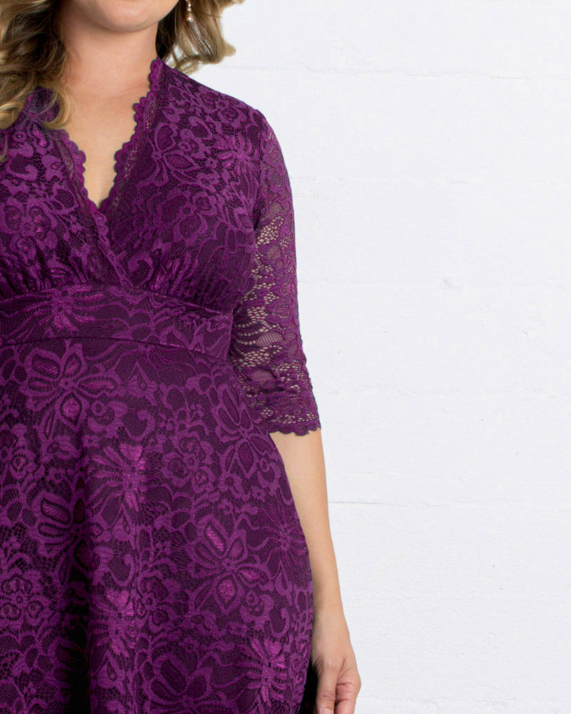 Plus Size Dresses A Line Short Lace Midi Cocktail Plus Size Dress Kiyona 12150901 Berry Bliss