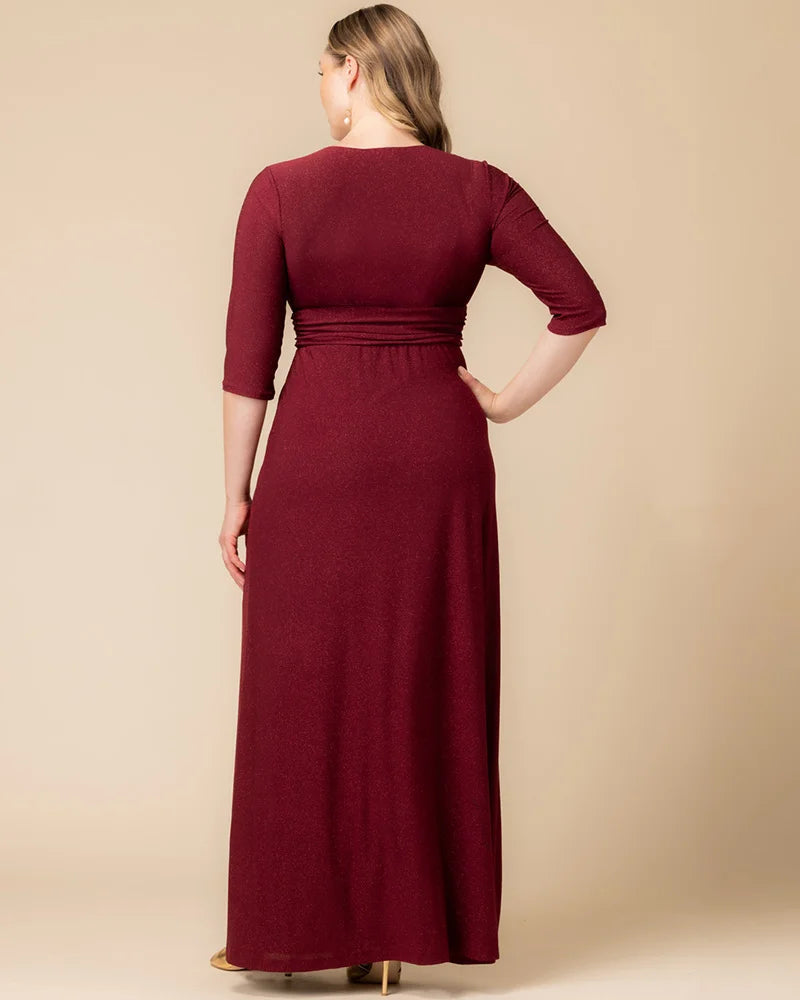 Plus Size Dresses Long Formal Plus Size Glitter Evening Mother of the Bride Dress Kiyona 12182203 Garnet