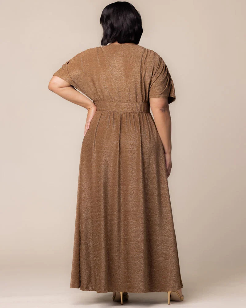 Plus Size Dresses Long Formal A Line Mother of the Bride Dress Kiyonna 12252204 Mocha Sparkle