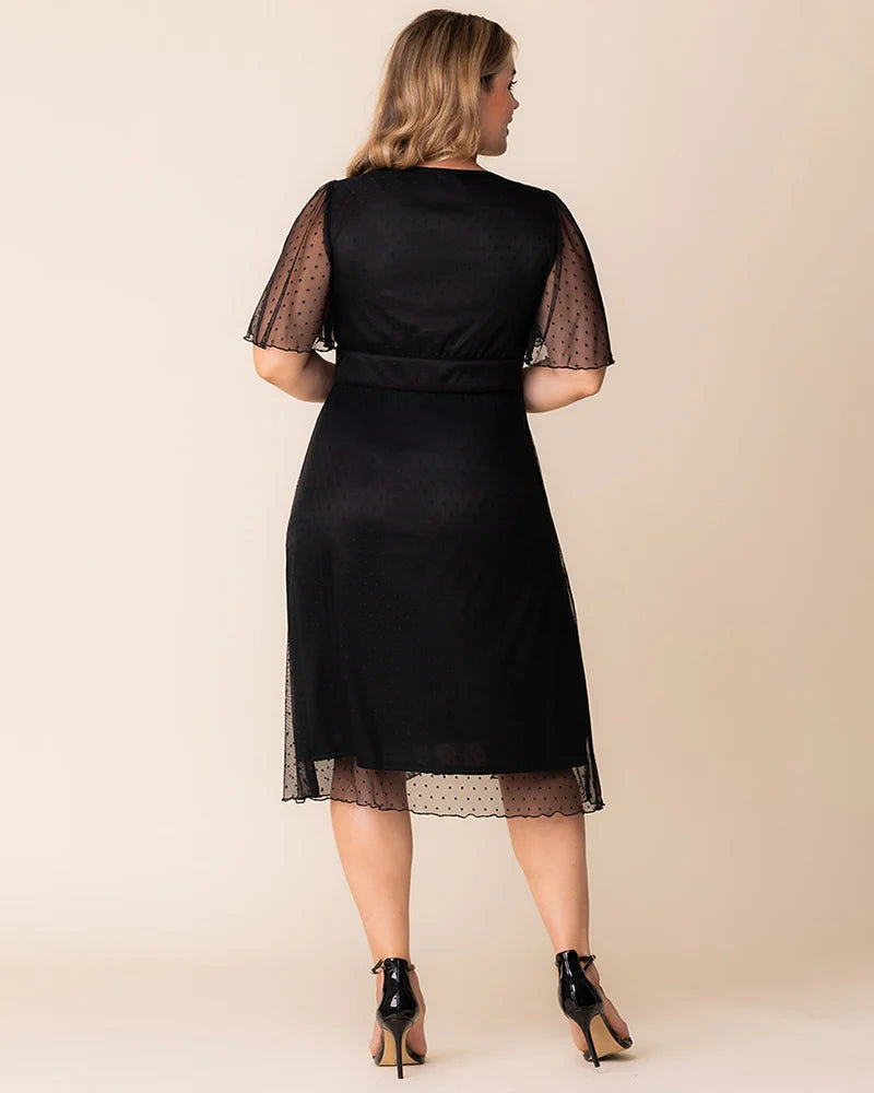 Plus Size Dresses Midi Short A Line Plus Size Dress Onyx