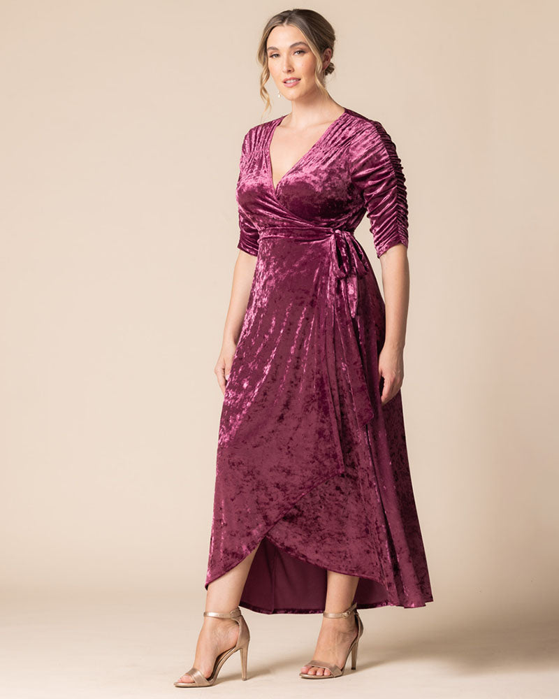 Plus Size Dresses High Low Velvet Cocktail Plus Size Dress Kiyonna 13183012 Sugar Plum