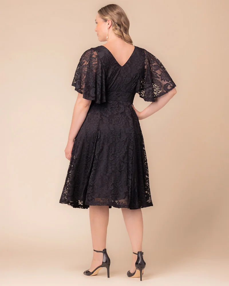 Plus Size Dresses Short Lace Midi Cocktail Plus Size Dress Onyx