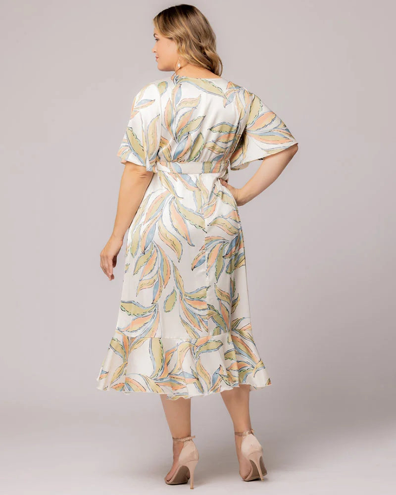 Plus Size Dresses Ruffle Formal Cocktail Prom Plus Size Midi Dress Kiyonna 13222905 Artful Leaves