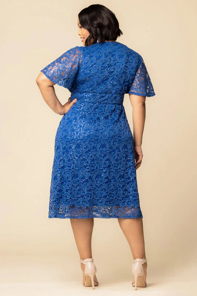 Plus Size Dresses A Line Plus Size Lace Short Cocktail Dress Sapphire