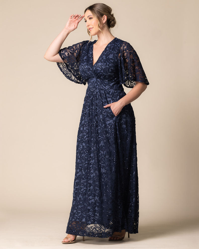 Plus Size Dresses Sequin Lace Long Formal Plus Size Dress Kiyona 13242507 Nocturnal Navy