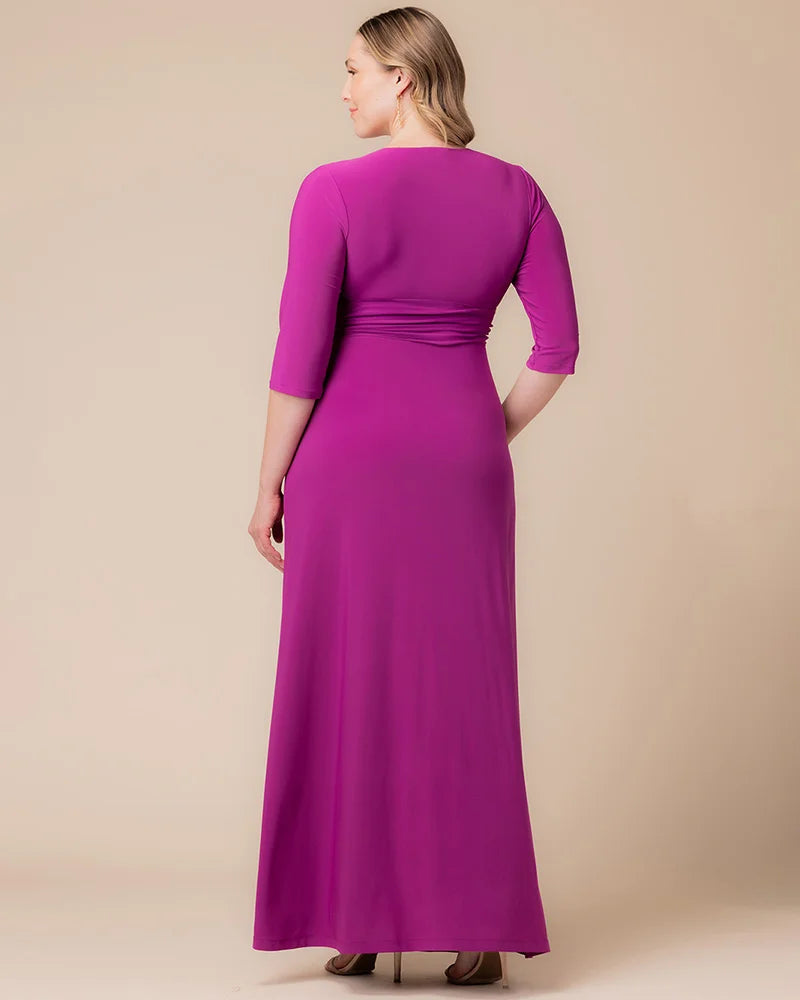 Plus Size Dresses Long Sleeve Formal Mother of the Bride Evening prom Dress Dress Magenta