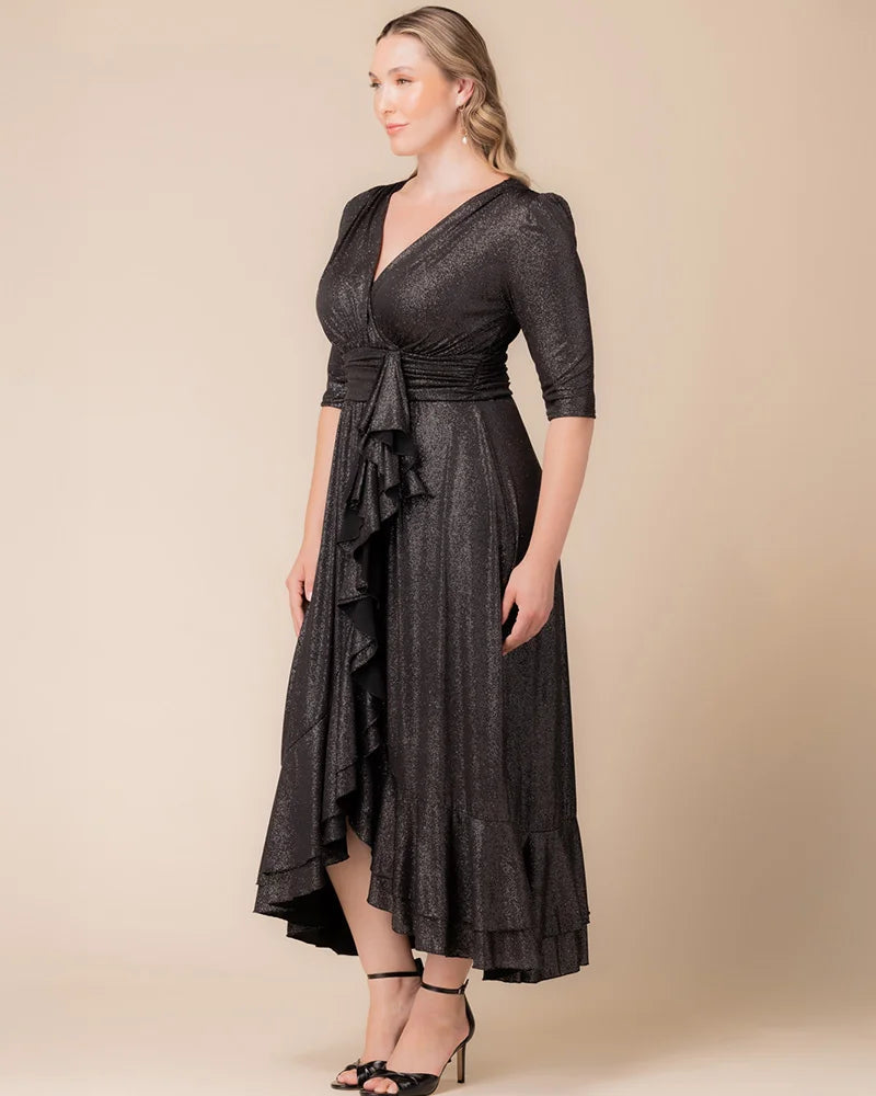 Plus Size Dresses Long Formal Ruffle Plus Size Dress Silver Starlight