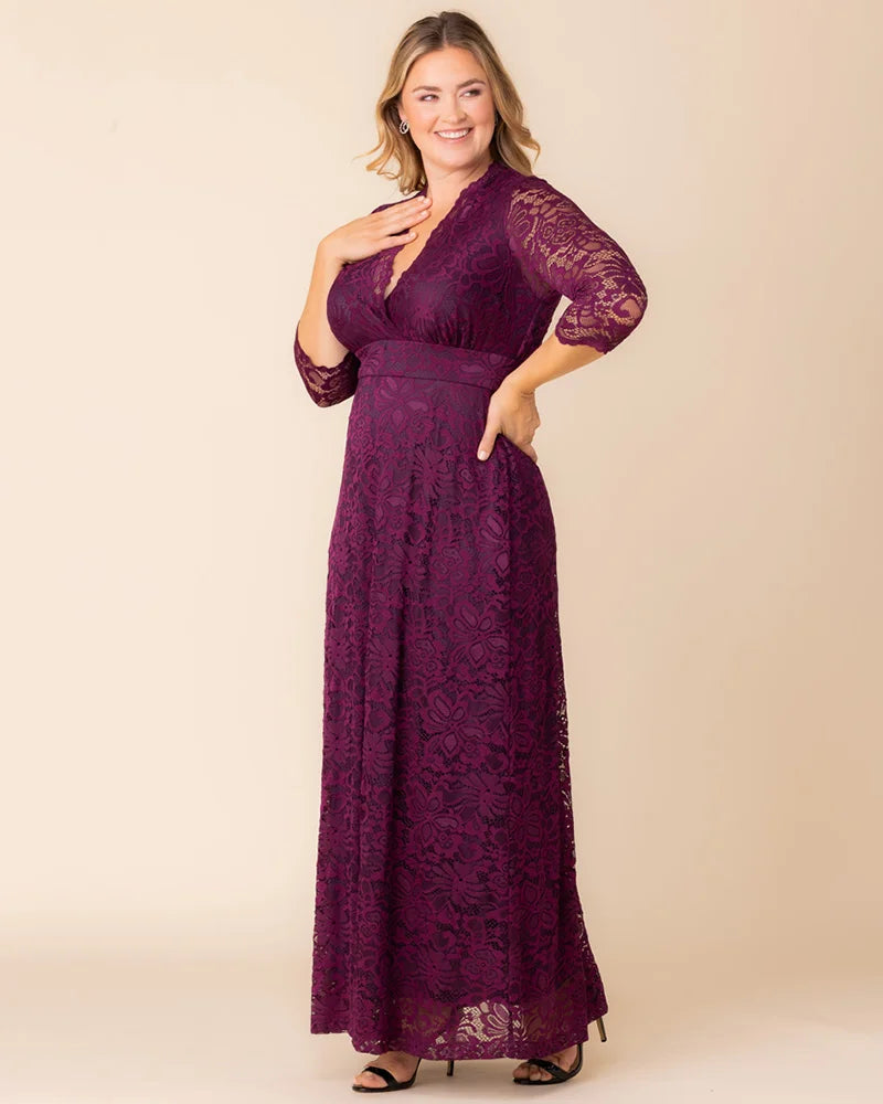 Plus Size Dresses Long Formal Lace Plus Size Dress Berry Bliss