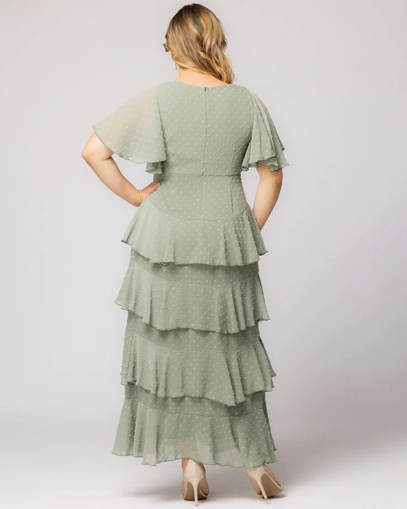 V-Neck Floor-Length Chiffon Evening A-Line Kiyonna 17191301