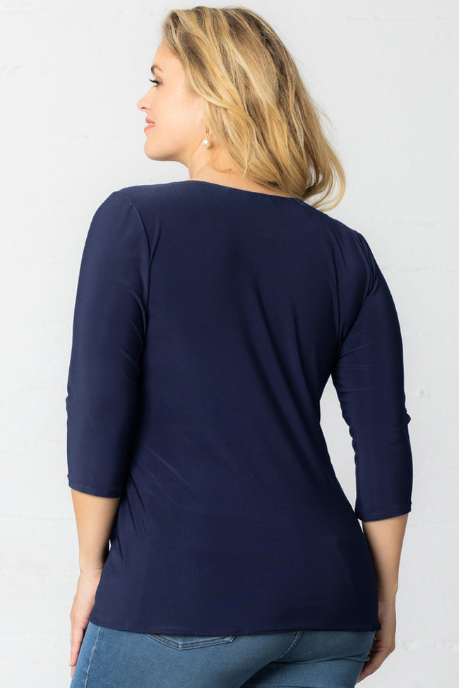 Top Fitted Formal Top Nouveau Navy