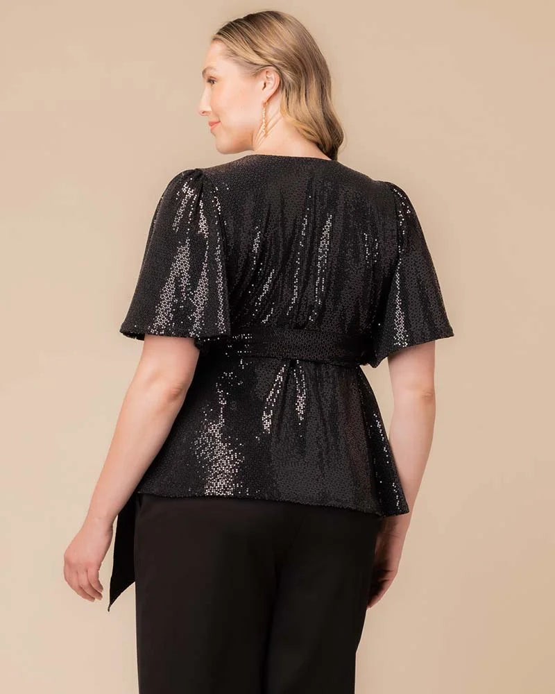 Top Sequin Formal Plus Size Top Kiyonna 23252503 Onyx