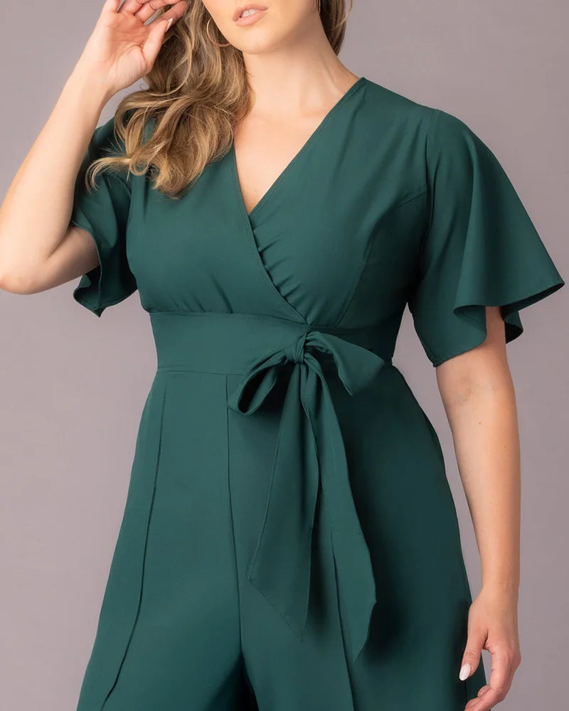 Jumpsuit Short Cocktail Midi Jumpsuit Hunter Green