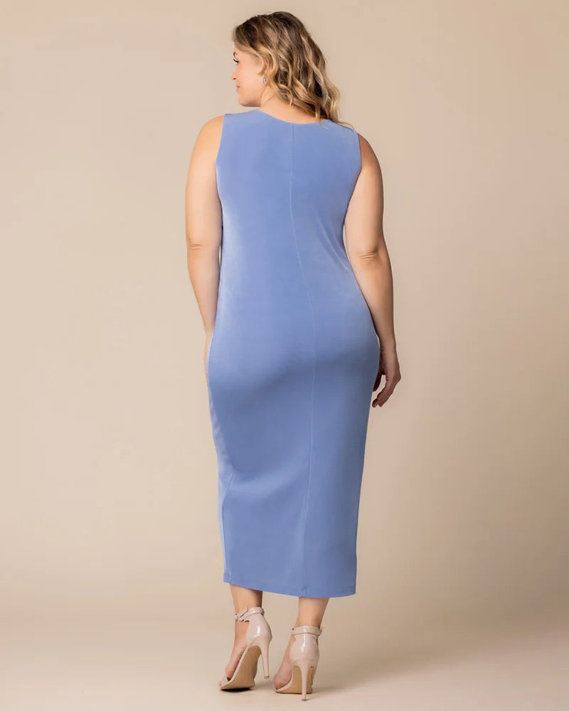 Plus Size Dresses Plus Size Tea Length Cocktail Fitted Formal Dress Kiyonna 33222642 Powder Blue