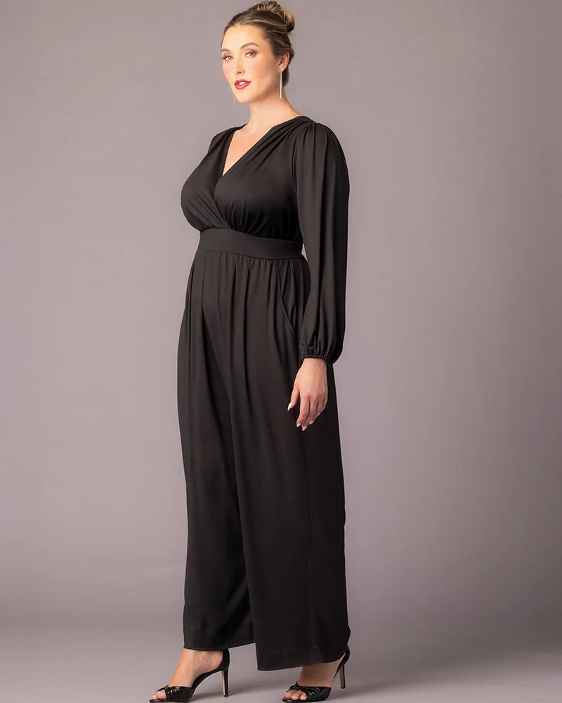 Jumpsuit Long Sleeve Formal Plus Size Jumpsuit Kiyona 37250701 Black Noir