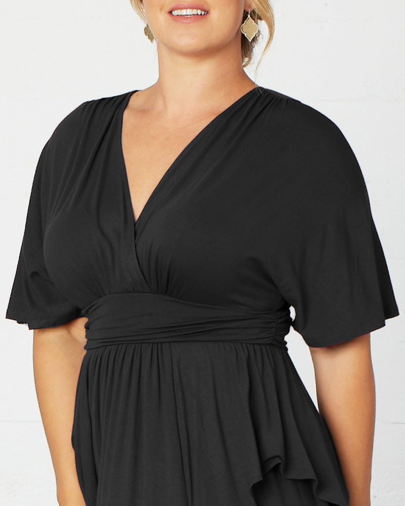 Plus Size Dresses Long Formal Fitted Mother of the Bride Plus Size Dress Kiyona 12151802 Black Noir