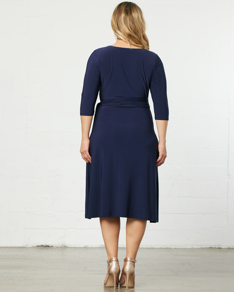 Plus Size Dresses Short Fitted Midi Cocktail Plus Dress Kiyona 11112202 Navy Blue
