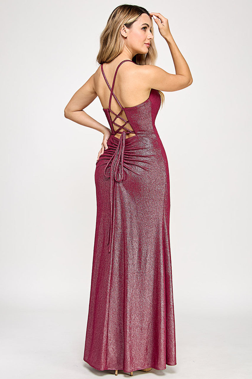 Prom Dresses Long Evening Fitted Prom Formal Dress Lenovia 5328 Burgundy