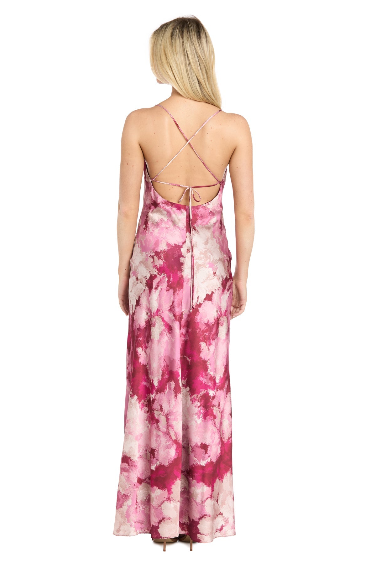 Cowl Floor-Length Satin Evening Sheath R&M Richards 40044