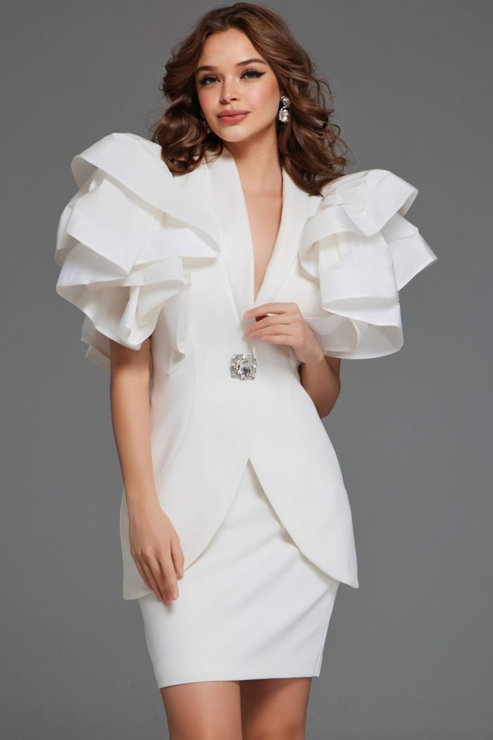 Cocktail Dresses Short Two Piece Suit Cocktail Dress Ivory