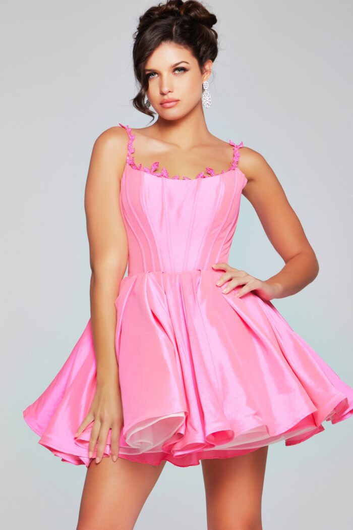 Cocktail Dresses A Line Homecoming Short Beaded Cocktail Dress Neon-Pink