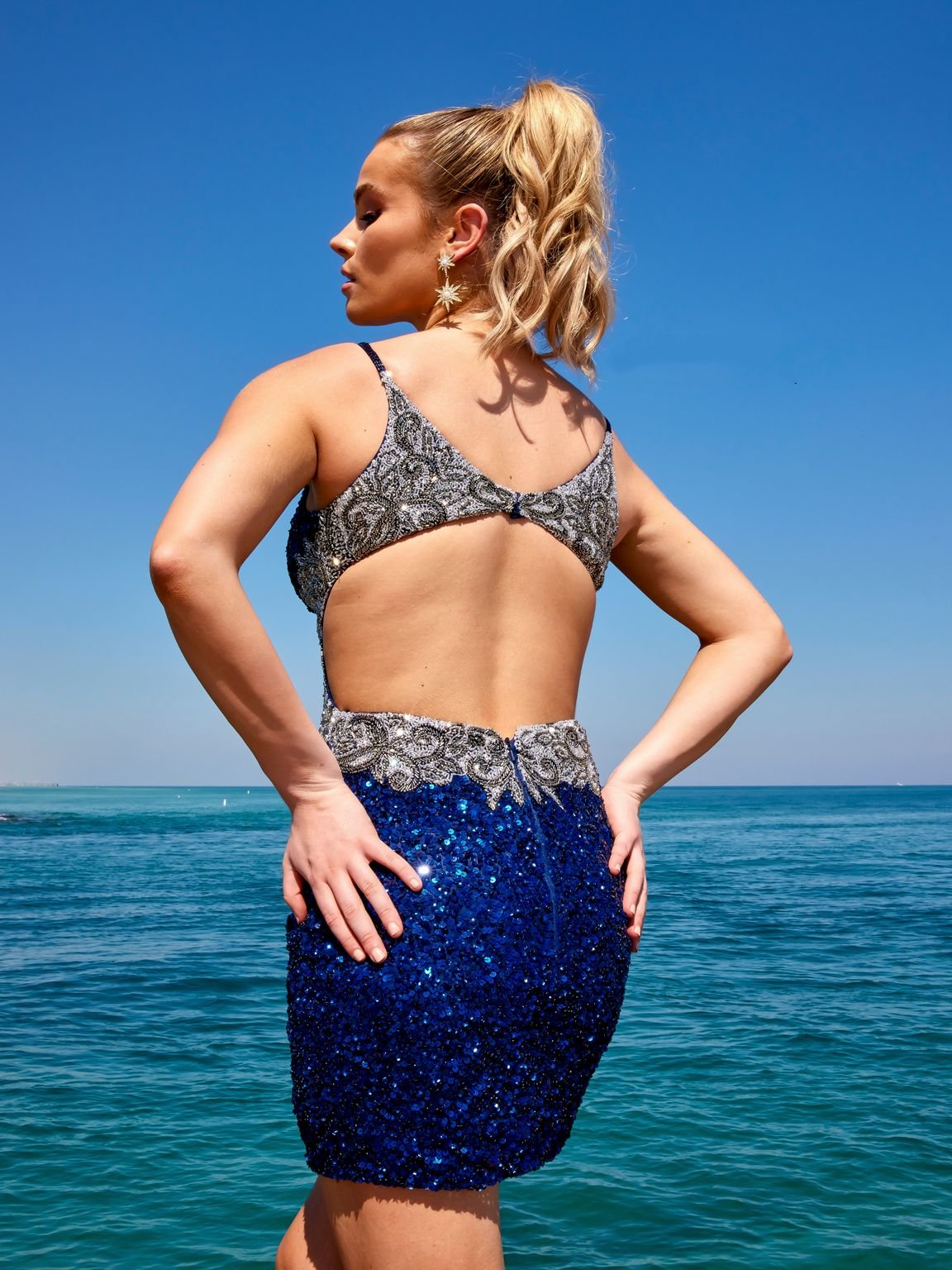 Primavera Couture 4052 Short Fitted Homecoming Dress in Midnight